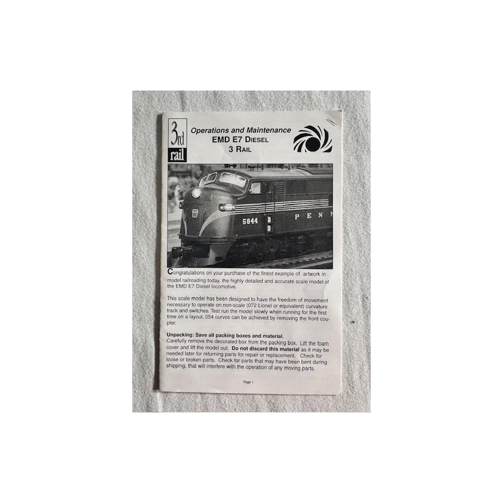 3RD RAIL/SUNSET PRR EMD E7 3R DIESEL(RUN #1) TUSCAN USED — photo 7